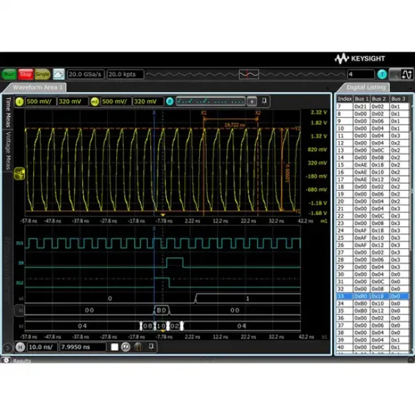 Keysight MSOS204A High Definition Oscilloscope: 2 GHz, 4 analog plus 16 digital channels